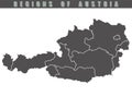 Austria country map. Map of Austria in gray color. Royalty Free Stock Photo